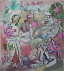 An der Luft, 2020, Öl auf Baumwolle, 195 x 175 cm